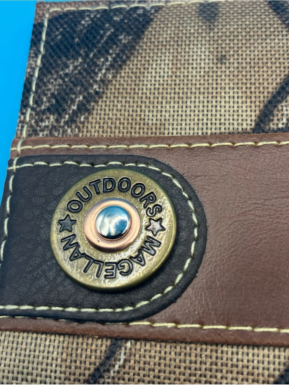 Magellan Outdoors Brown Camo Card Holder with Leather Trim